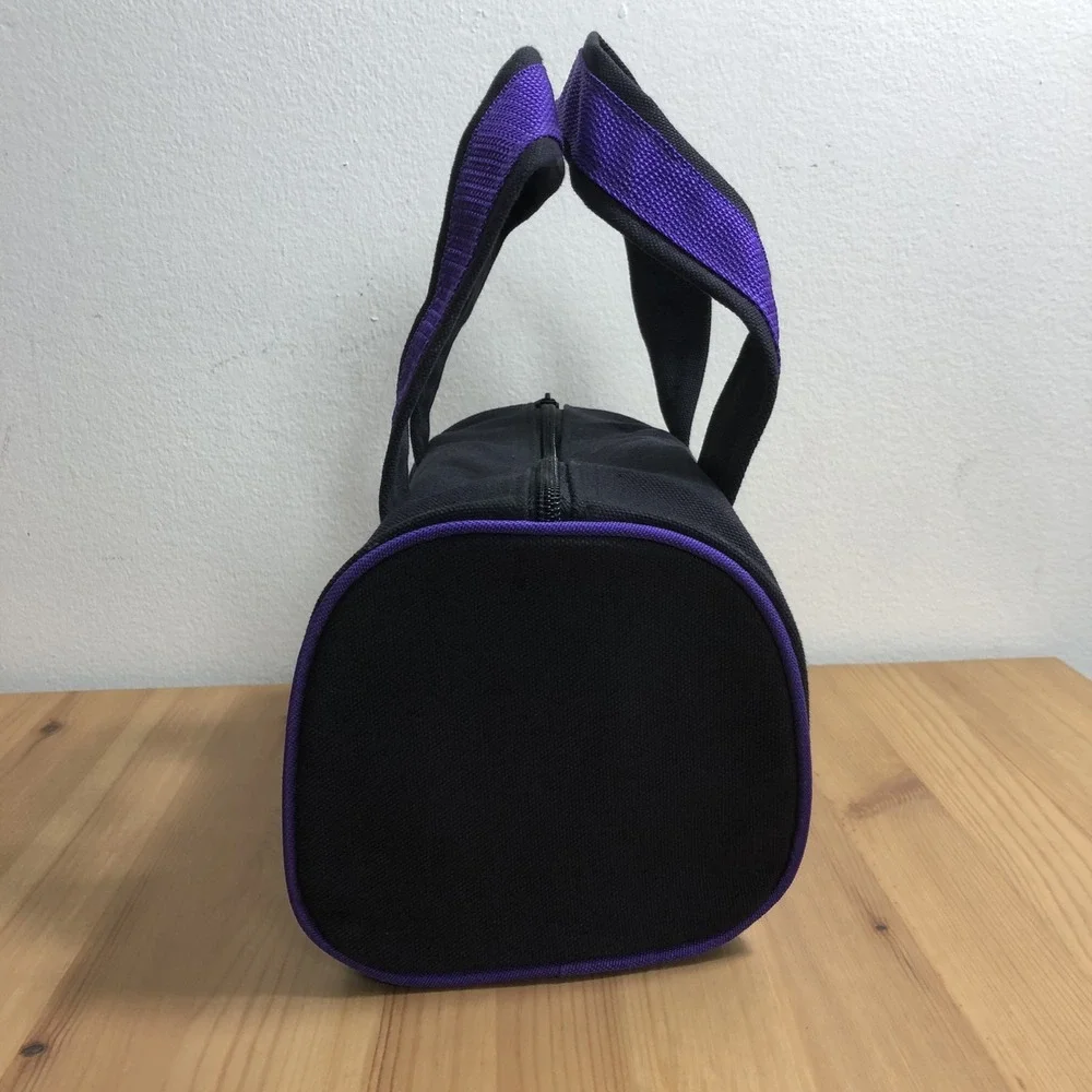 Baltimore Ravens Canvas Duffle Bag Purple Straps Small Black